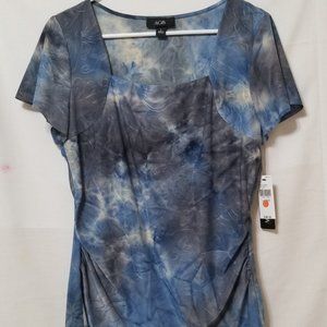 AGB Poly Spandex Denim Tye Die Look, Perfect with Jeans, Sz  L